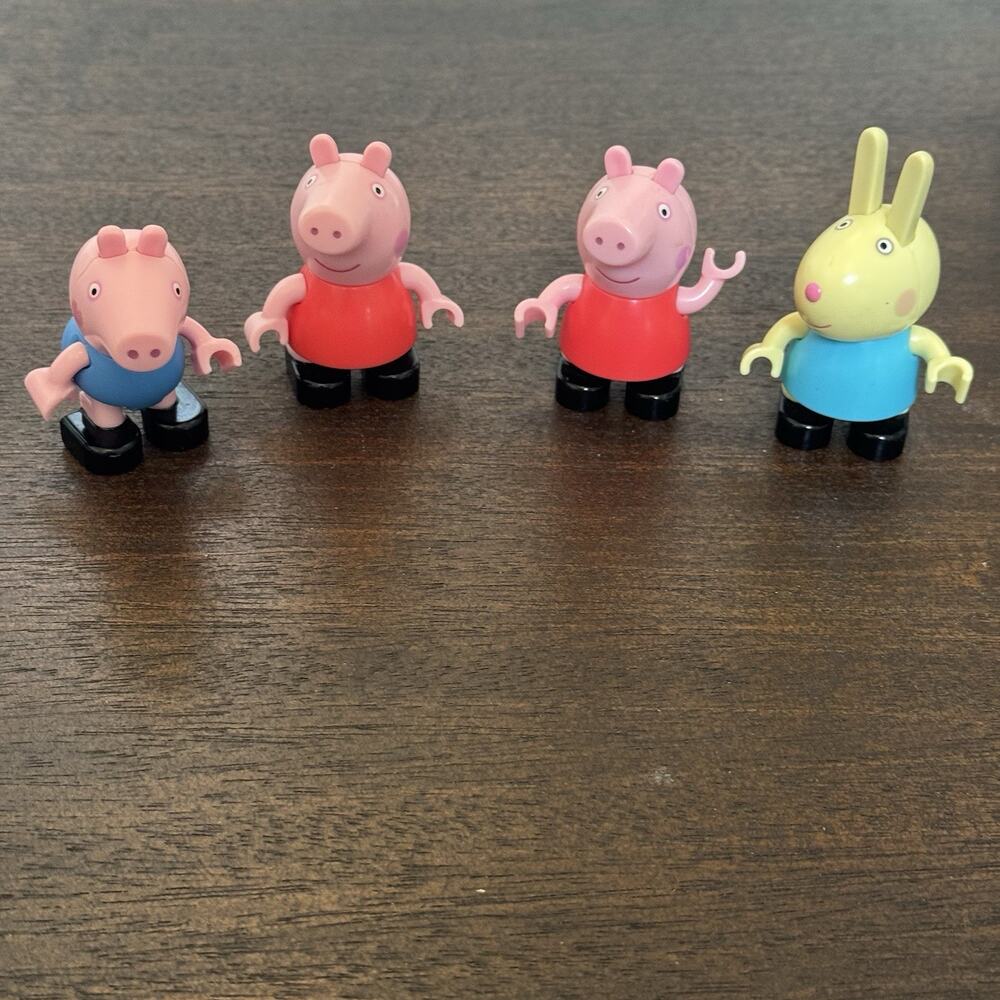 Peppa Pig Big Bloxx Unico Construction Brick 4 Figures Rebecca Rabbit George Pig